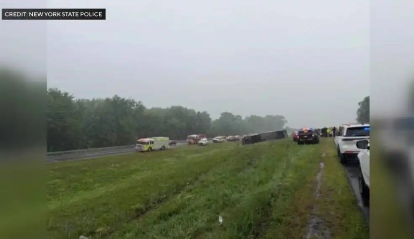 11 People Hospitalized After Bus Rolls Over on New York State Thruway